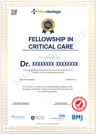 Fellowship In Critical Care, Online Course In Critical Care Medicine